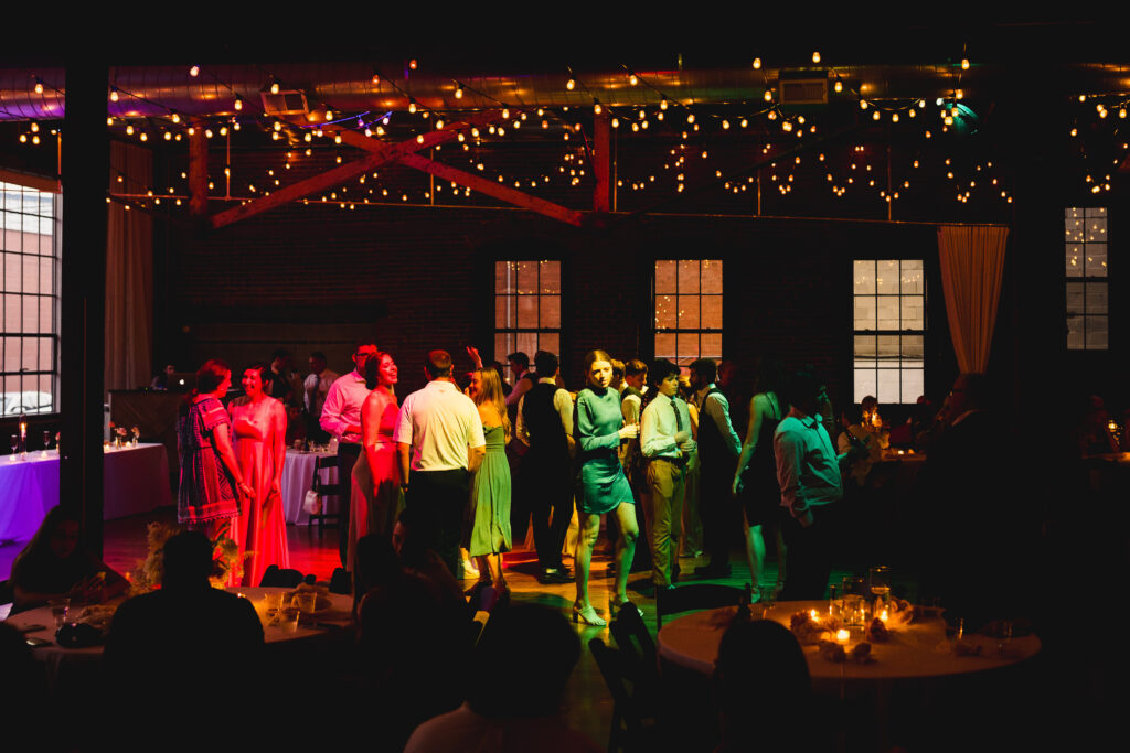 A wedding reception dance floor at the Everly in Kansas City Missouri. 