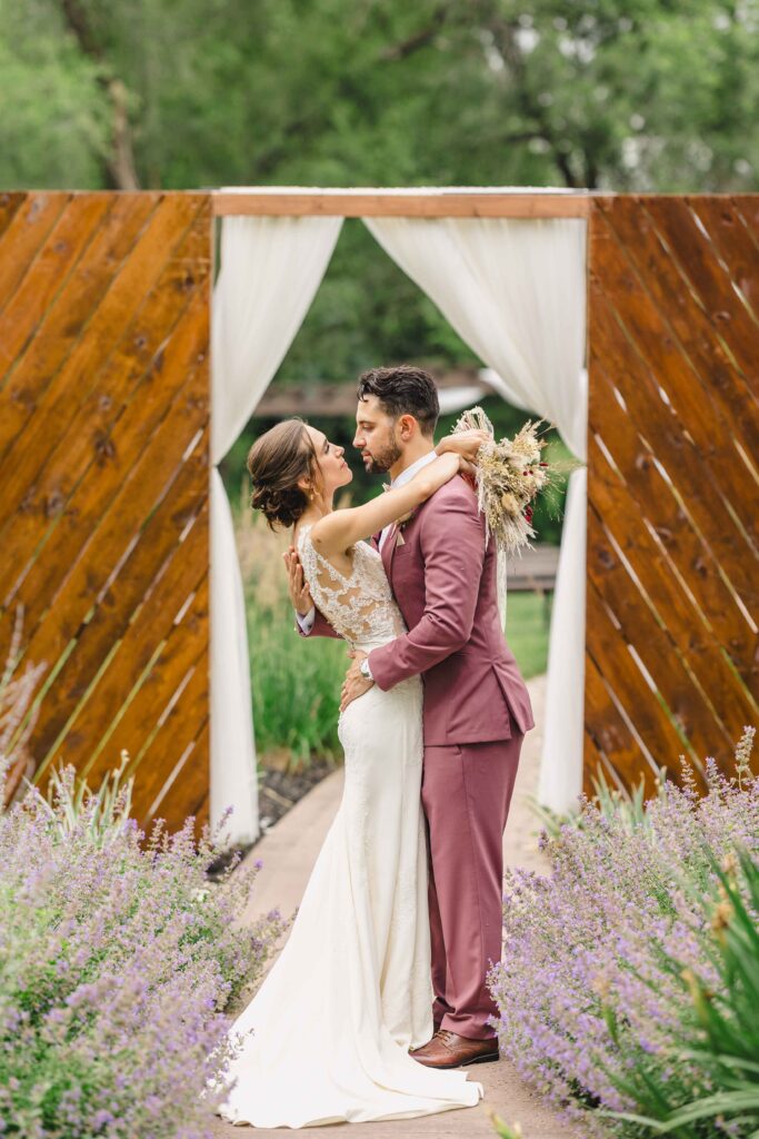 Wedding portrait of couple posing for their Kansas City Photographer.