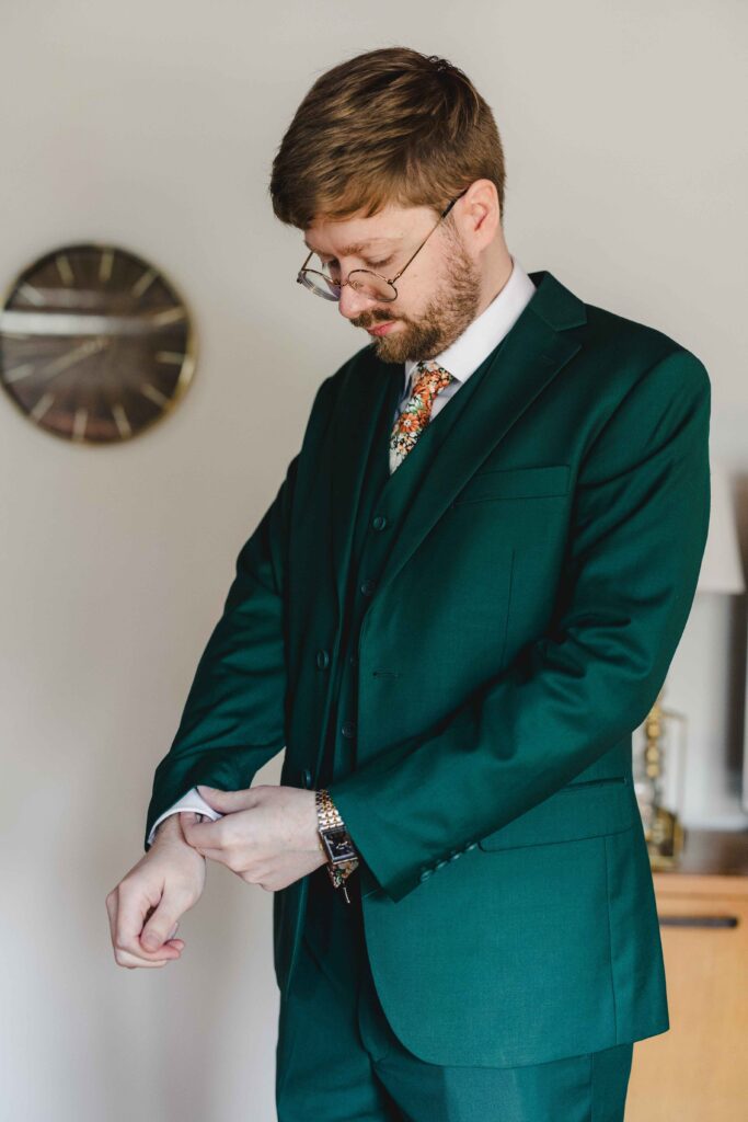 Groom getting ready at The Magnolia Brookside.