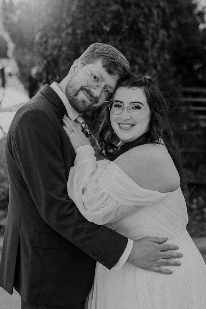 Newlyweds with big smiles after getting married. 