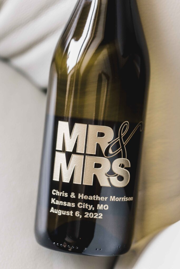 Custom bottle of champagne for Mr. and Mrs. Morrison.