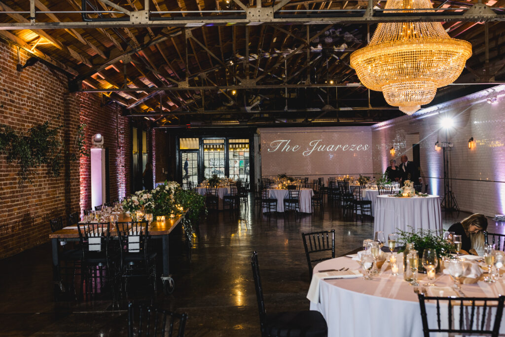 The reception at The Guild KC all decorated and ready for guests.