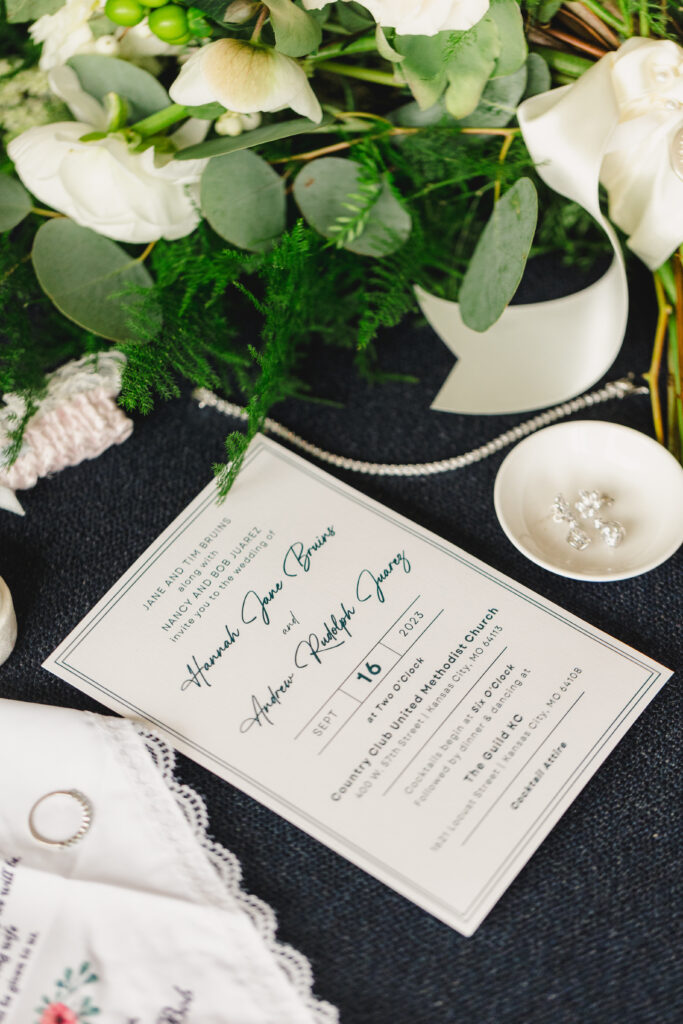 Wedding invitations and florals.