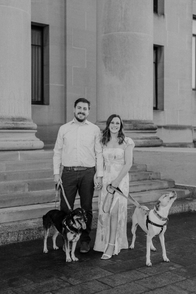 couples photography with dogs