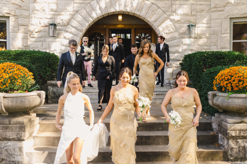 the bridal party ready for the wedding