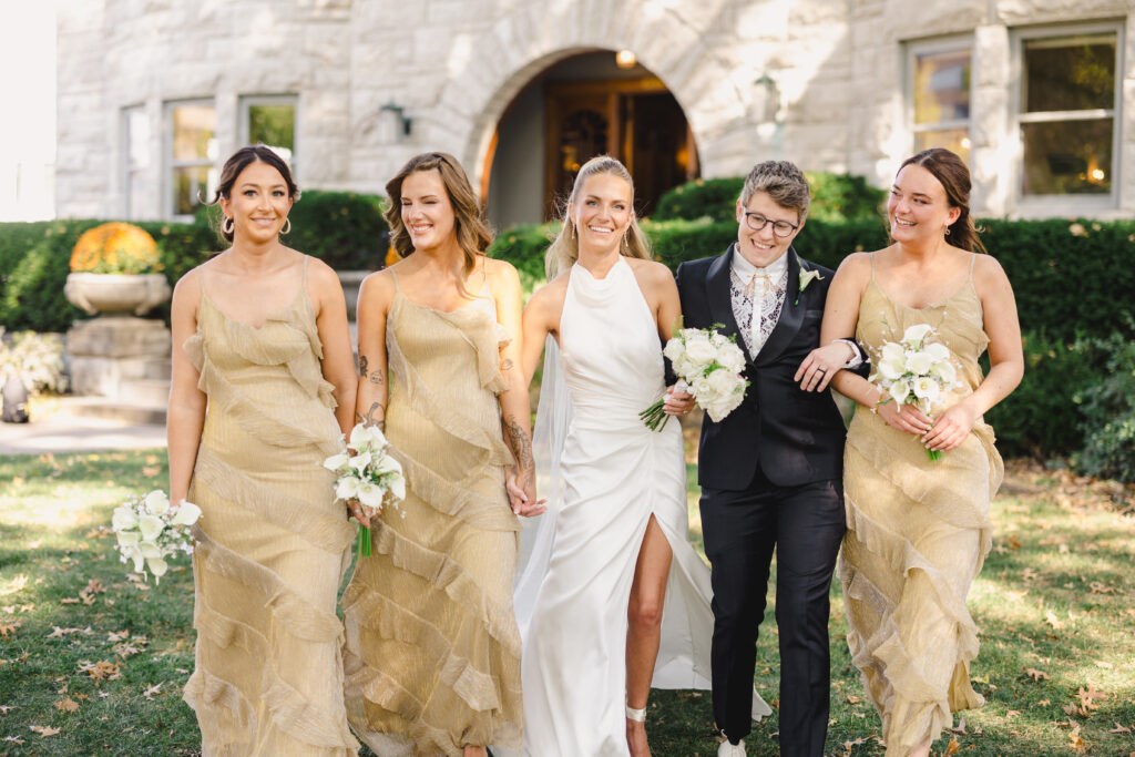 bridal party and bridesmaids