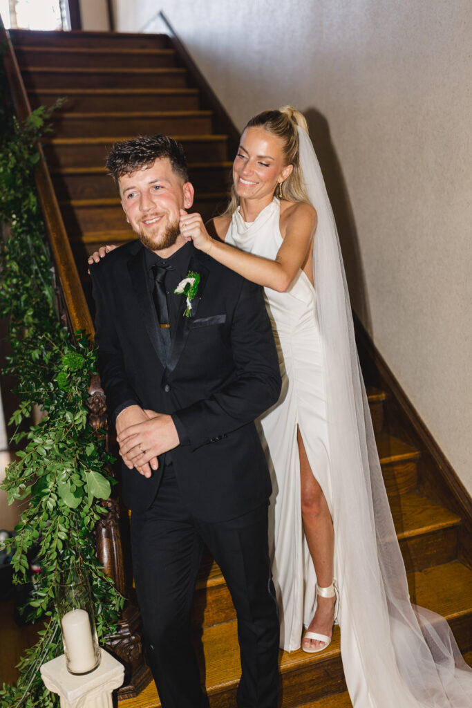 staircase wedding photos