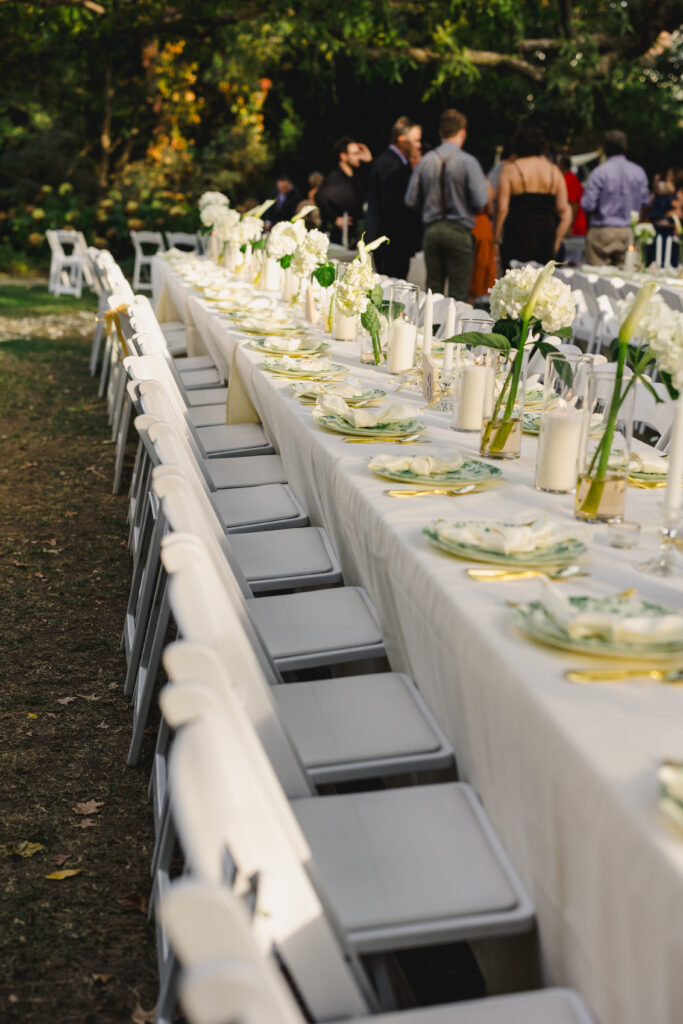 wedding tables and evening celebrations