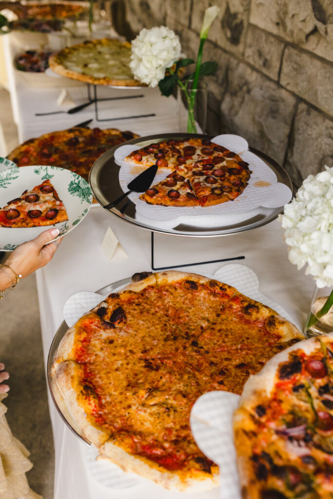 pizza for the wedding guests