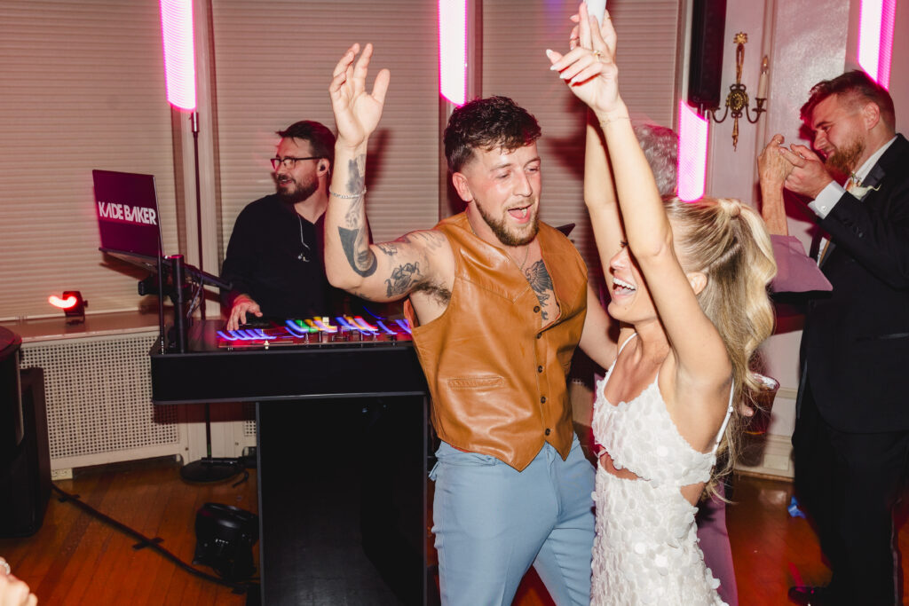 wedding party and outfit change