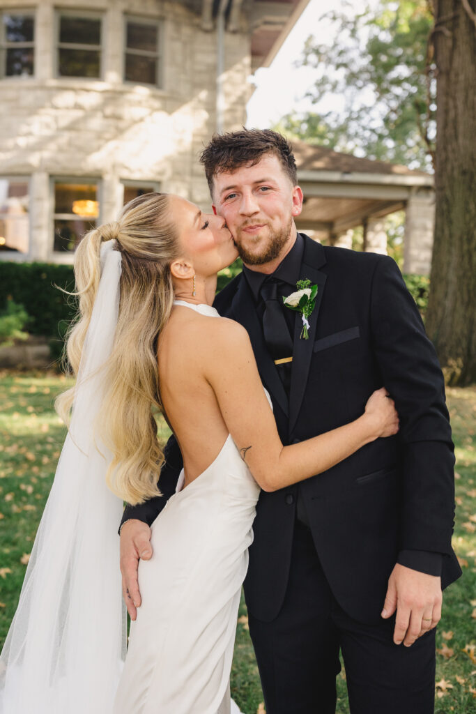 bride and groom ready for their simple and elegant wedding day