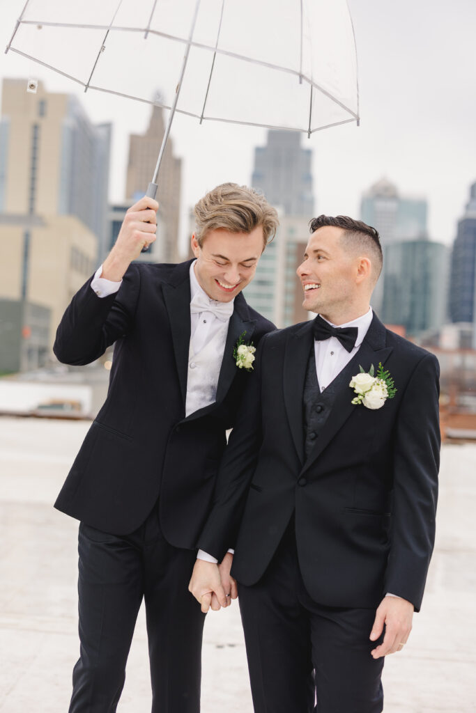 groom and groom photography at kansas city wedding