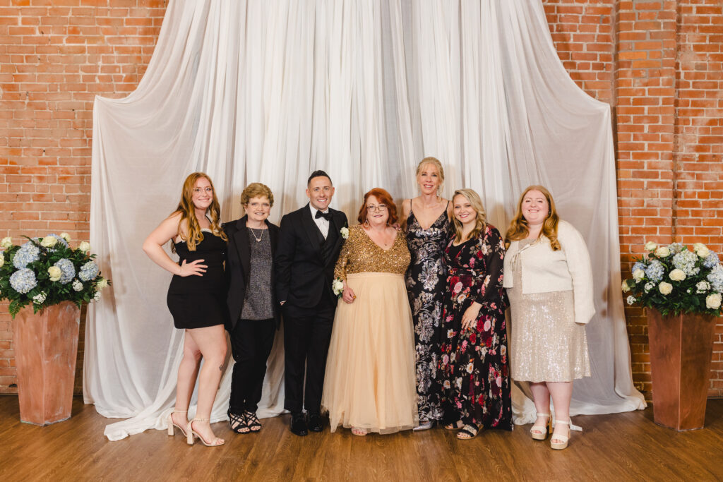 wedding party and guests
