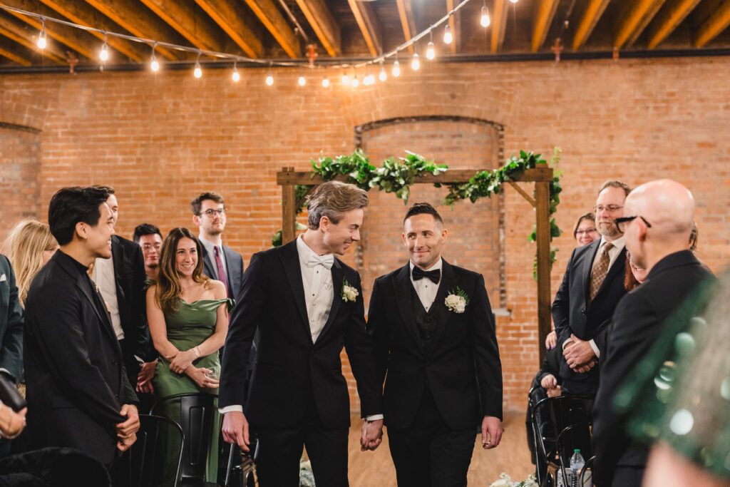 groom and groom  at kansas city wedding