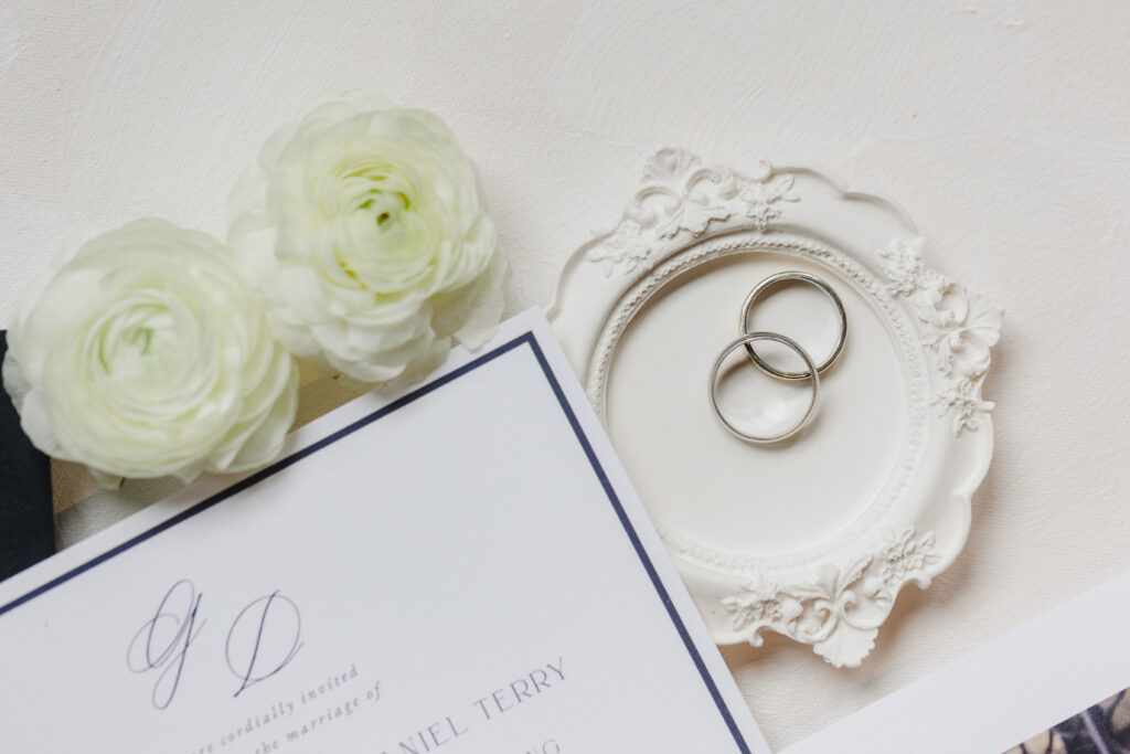 wedding detail and rings