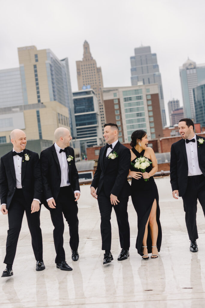 wedding party photography at kansas city wedding