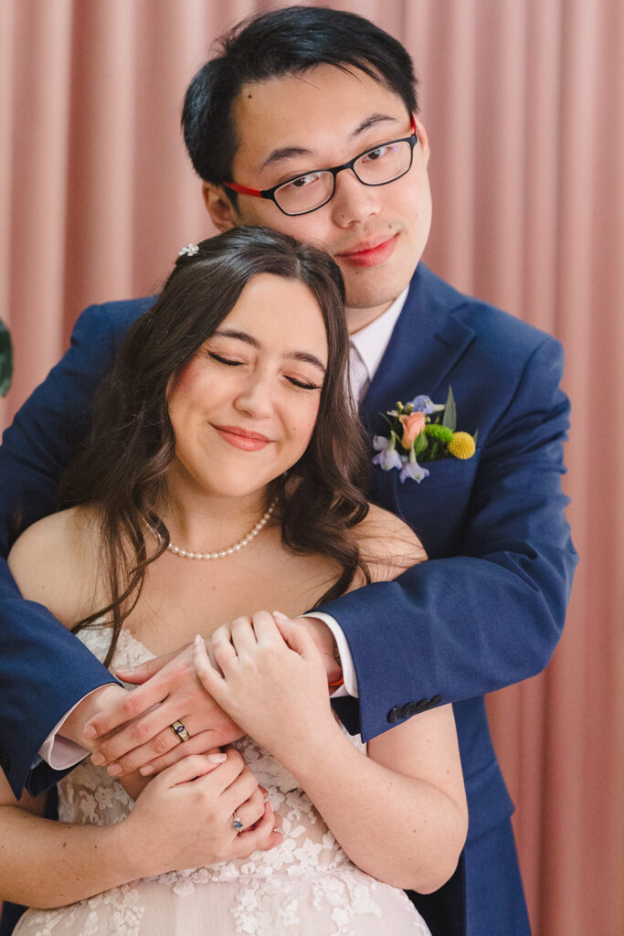 bride and groom at micro wedding
