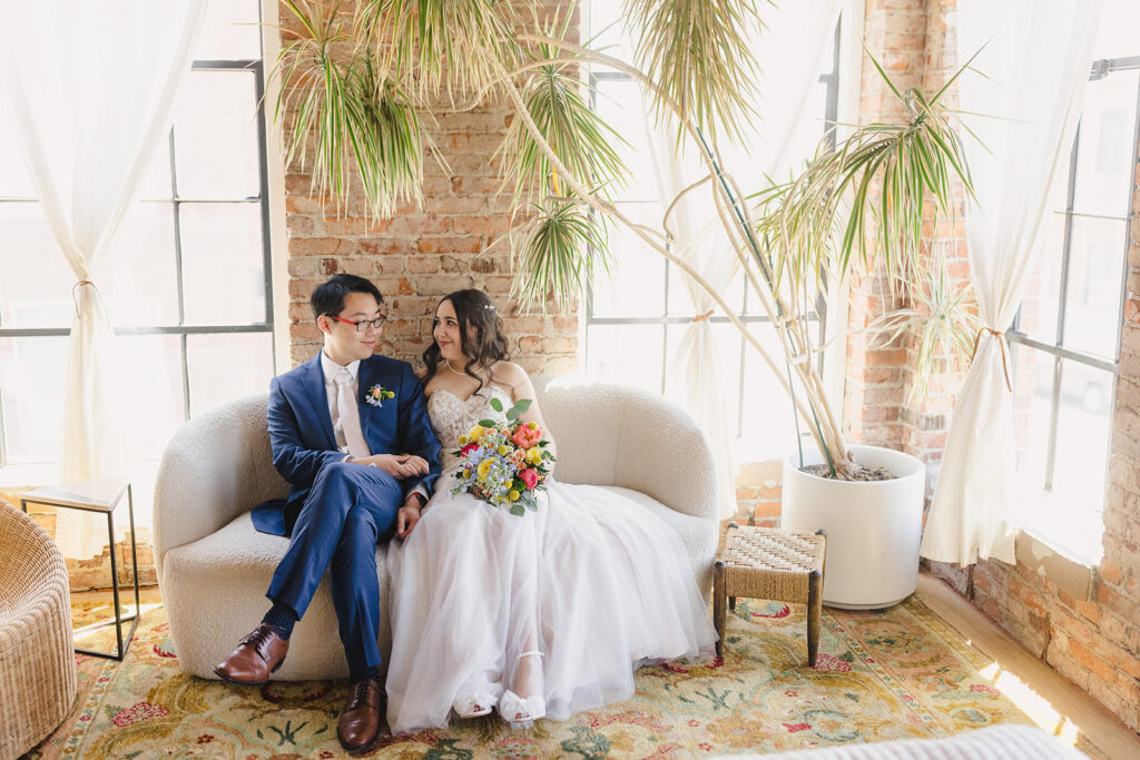 the bride and groom at wedding venue