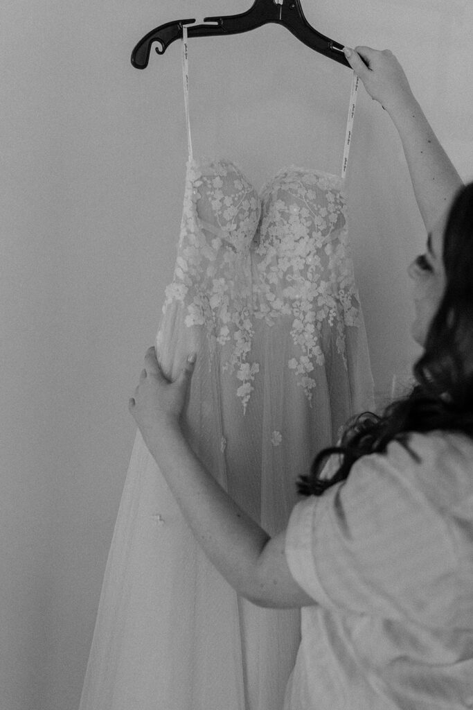 black and white wedding dress