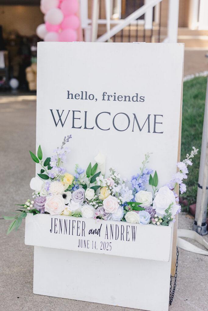 welcome sign for wedding ceremony