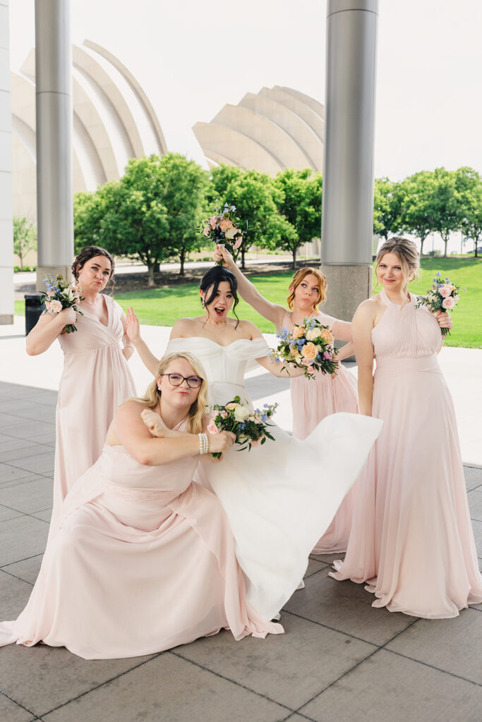 Color Schemes for Weddings blush pink bridesmiads