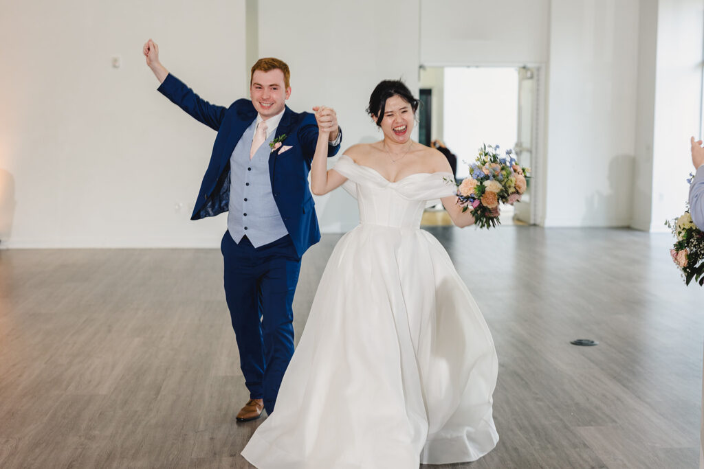 couple entrance to reception