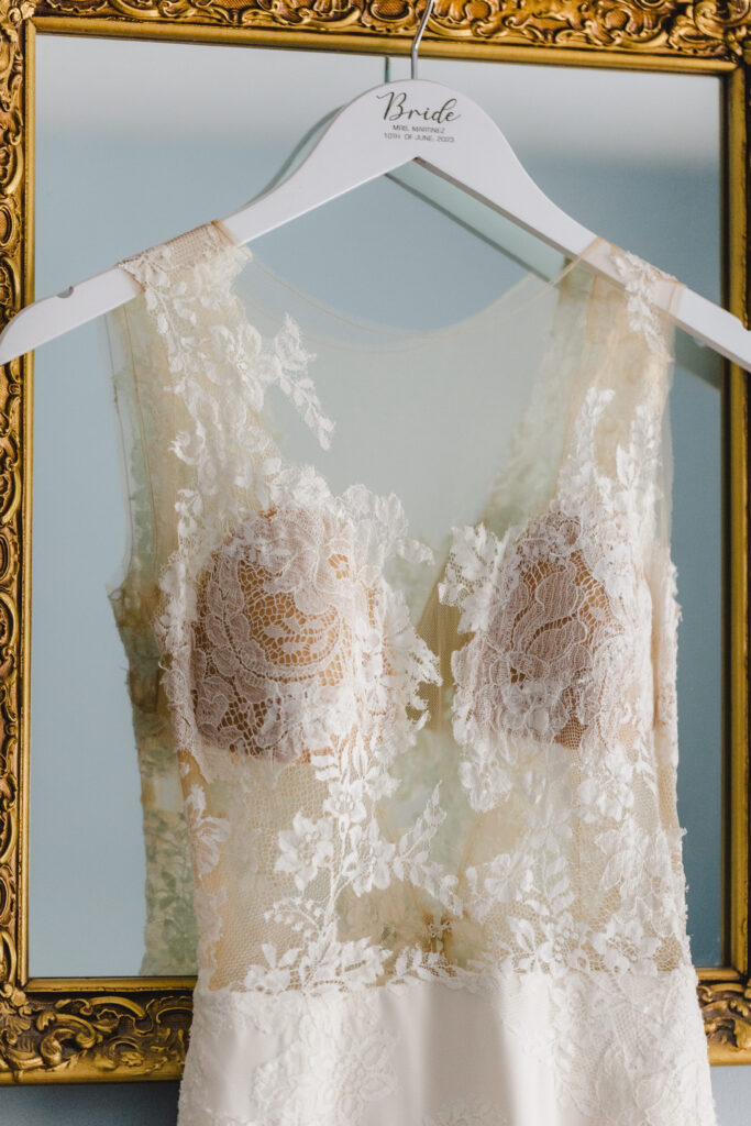 lace bridal gown details photography