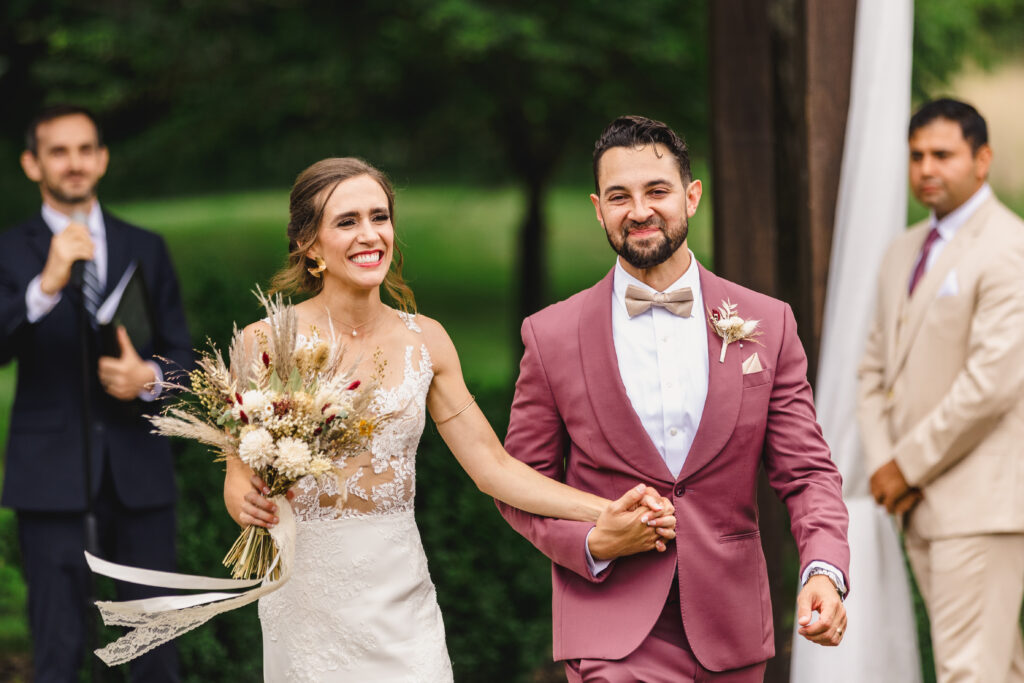special moments at outdoor wedding ceremony in kansas