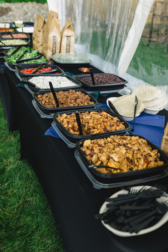 backyard wedding details and reception 