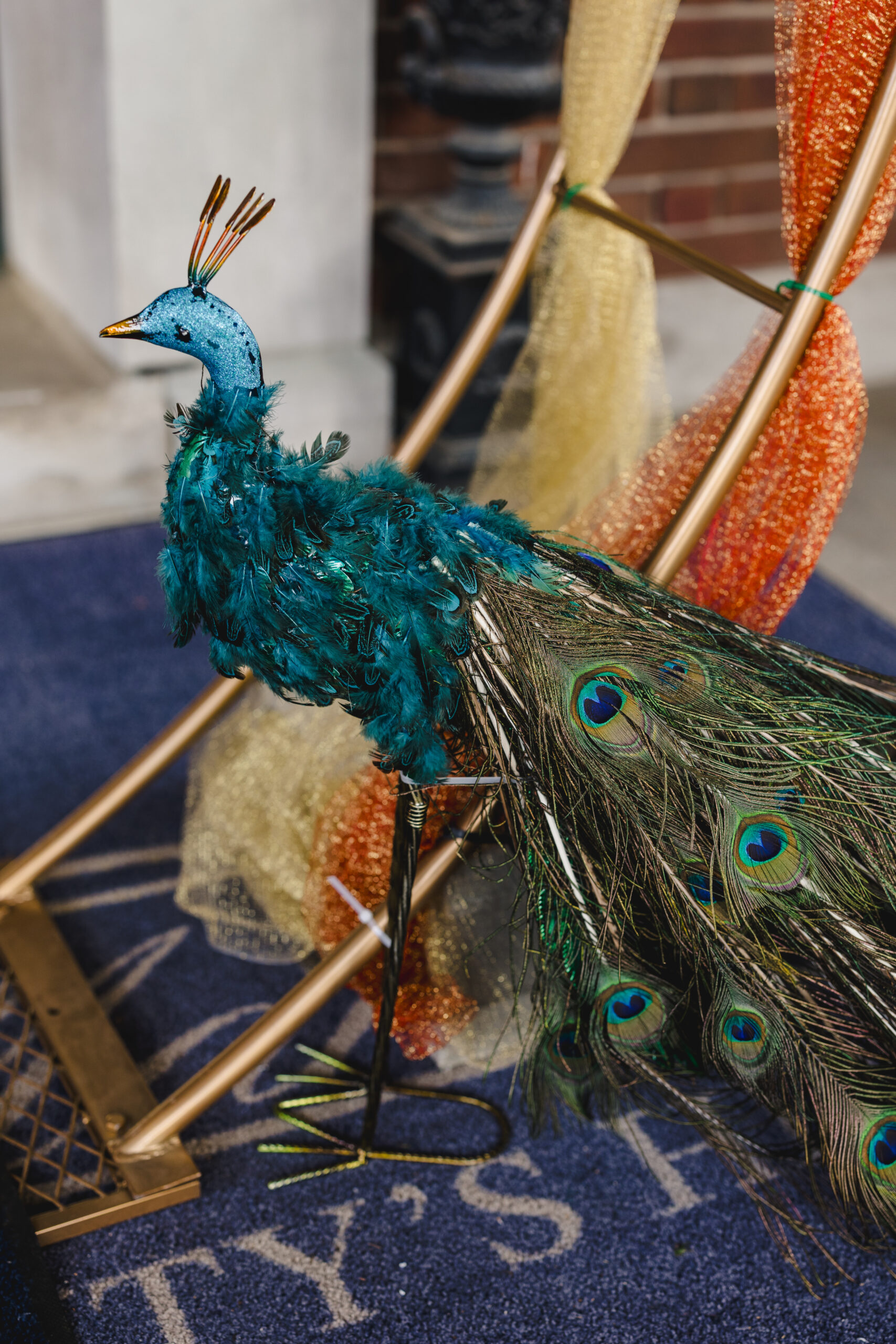 a decorative peacock item 