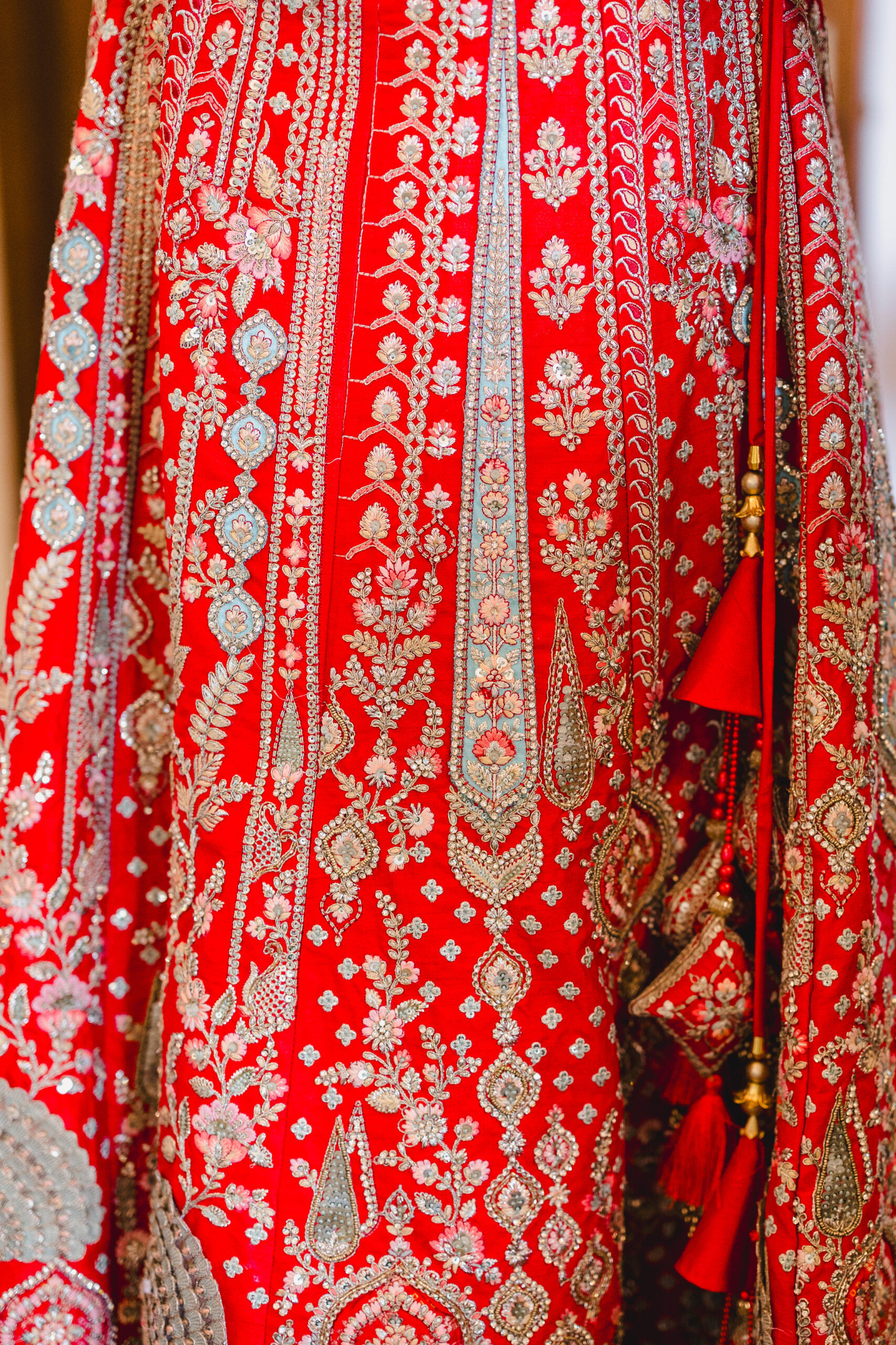 a red traditional style indian wedding dress 