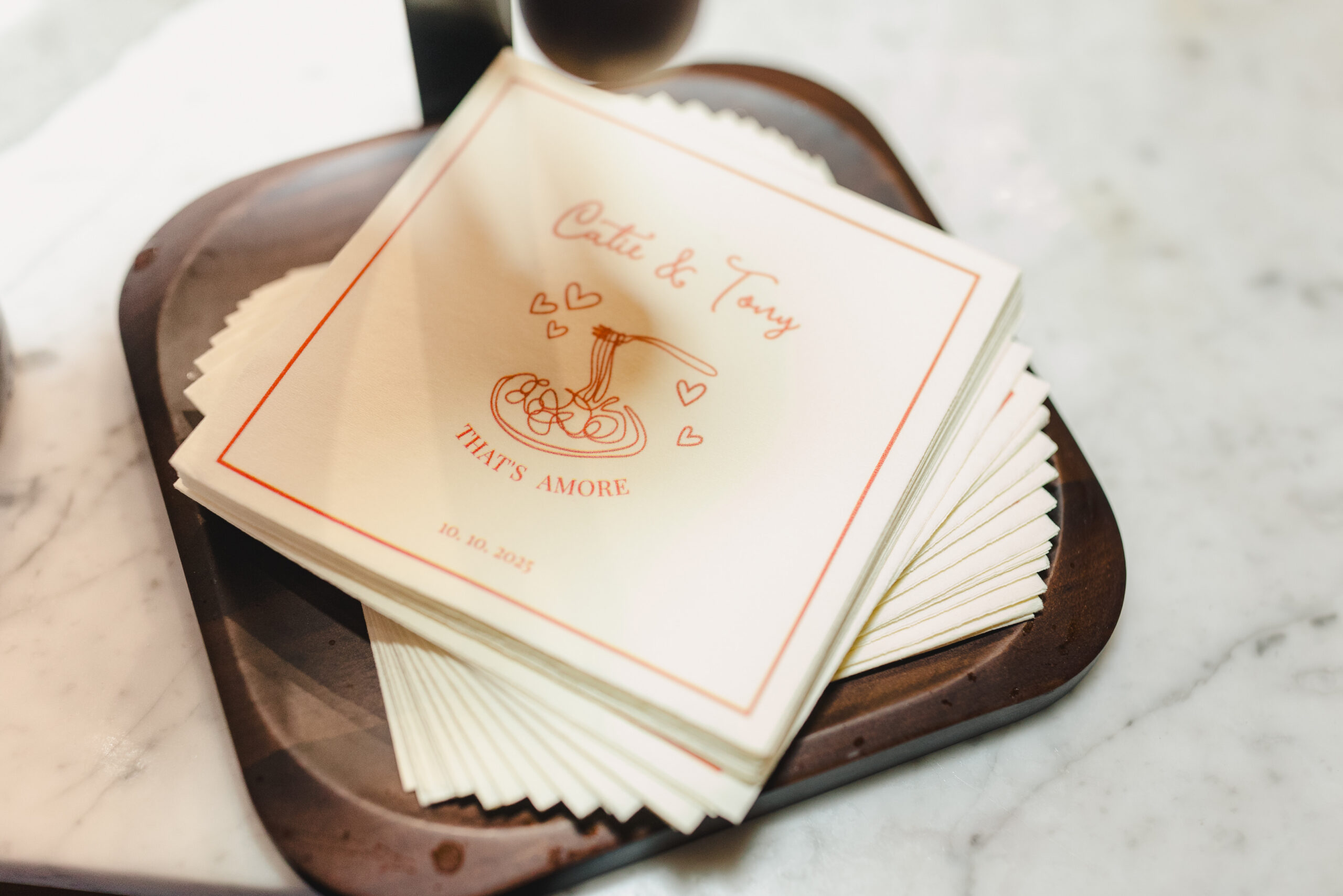 personalized napking for a wedding reception 