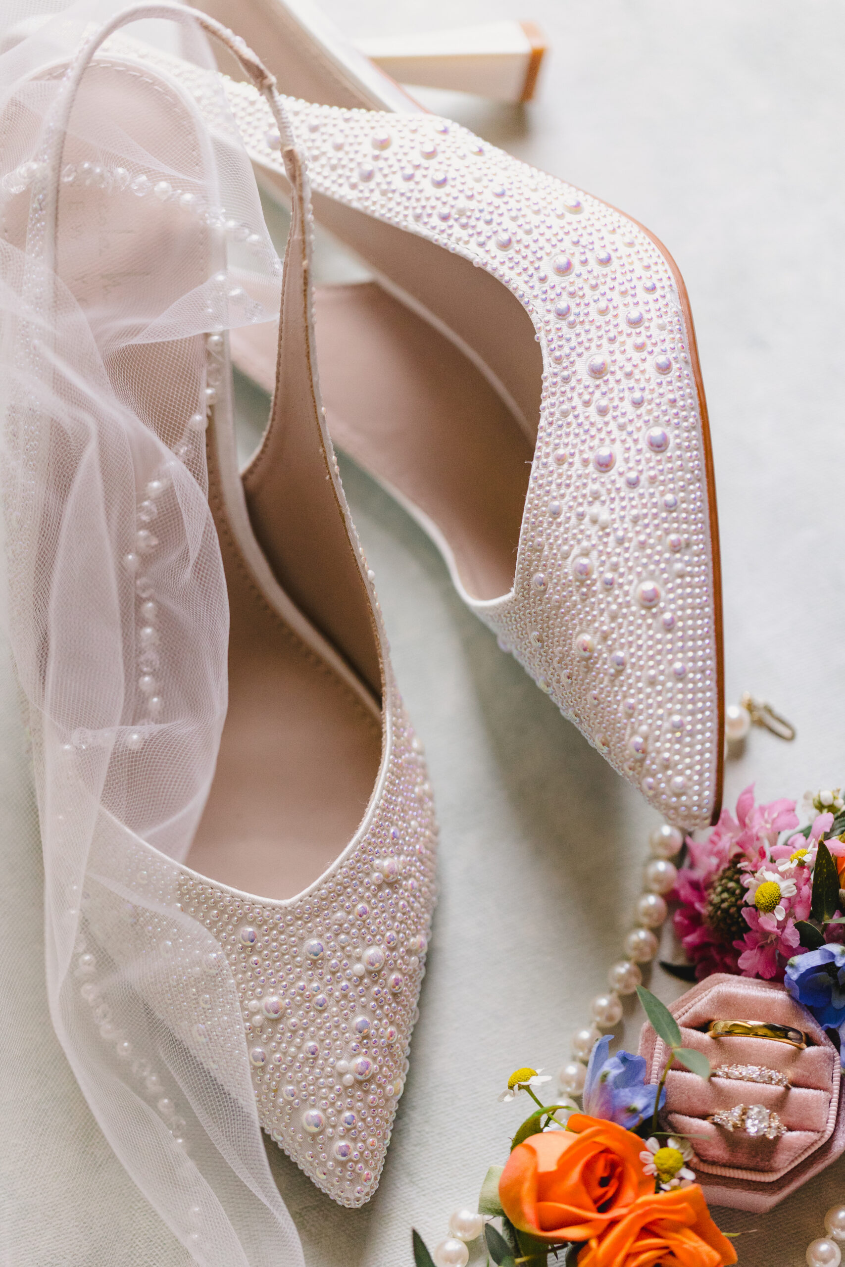 heels and a wedding ring box