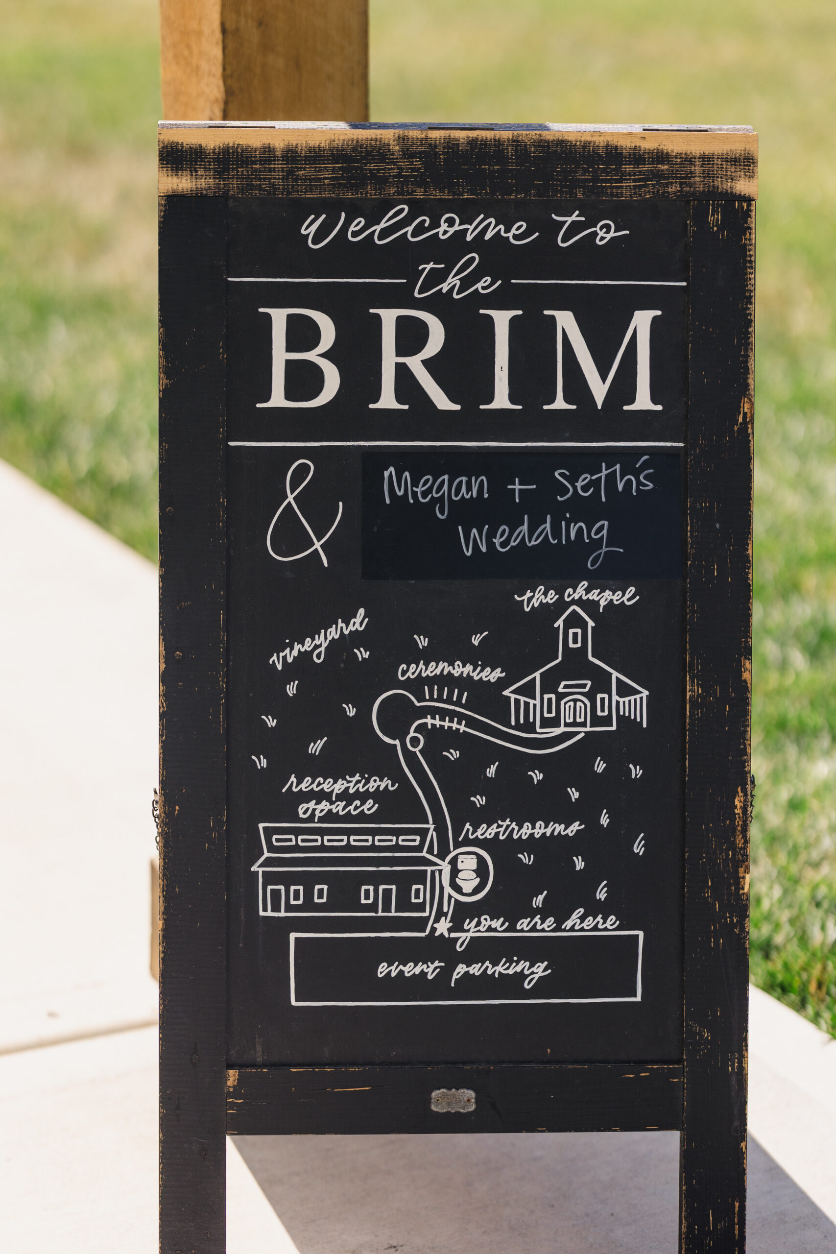 a sign on a sidewalk that says welcome to the brim