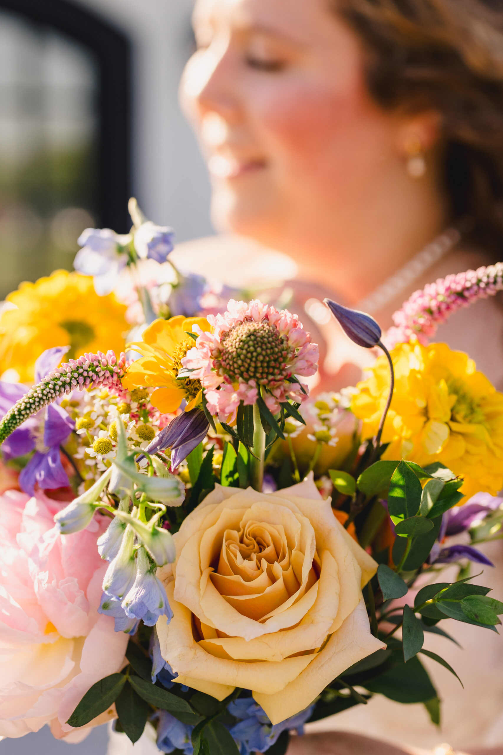 a colorful bouquet of flowers for a wedding