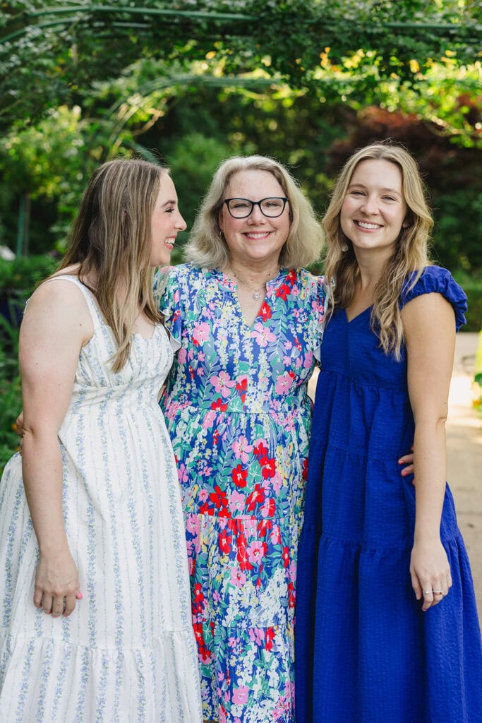 Mother and daughters at the Overland Park Arboretum