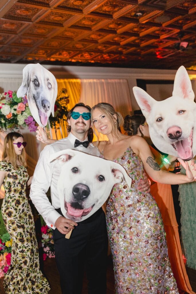 Dog photos dance floor reception Kansas City wedding