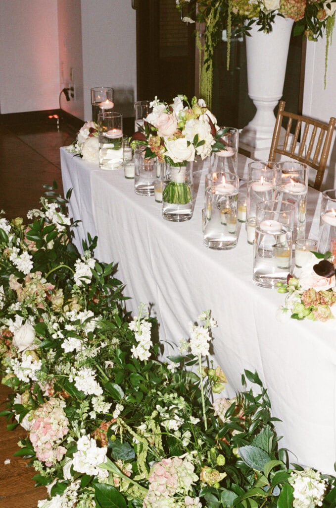 Wedding details at Hotel Kansas City Starlight Ballroom reception