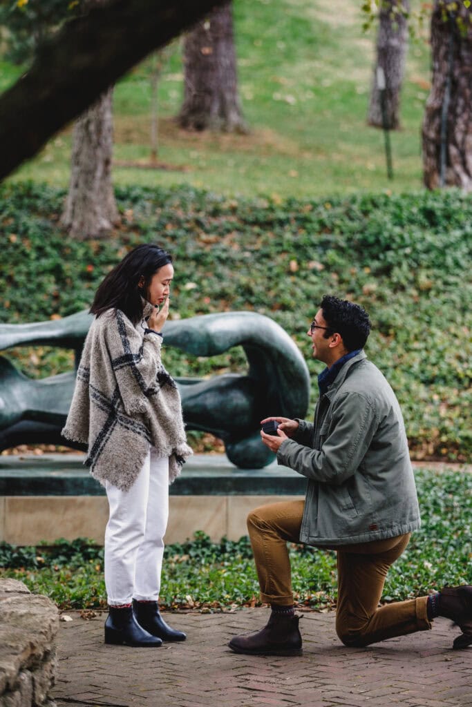Outdoor proposal at Nelson Atkins shuttlecocks Kansas City